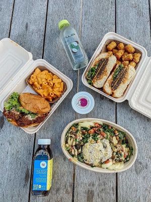 VJ spread at Vegan Junkie - Tavern Flower Food Truck in Fort Lauderdale