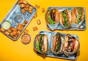 Burger Stacks at Vegan Junkie - Tavern Flower Food Truck in Fort Lauderdale