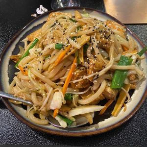 Udon noodles with no spicy + fried tofu.  at Jade Garden in Panama City