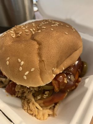 Spicy bbq chicken  at Franklin Alley Social Club in Troy