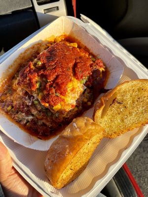 Lasagna at Dharma's in Capitola