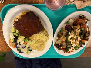 The schechwan and the daily special bbq tofu de beast  at Dharma's in Capitola