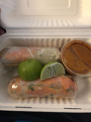 Fresh spring rolls at Dharma's in Capitola