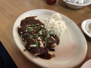 Meatless enchilada at Panchos & Gringos Deli in San Antonio