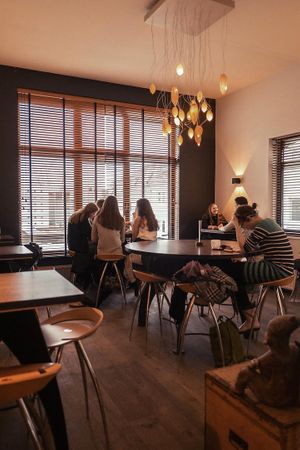 Our chocolate bar in the back.  at Mayana in Ghent