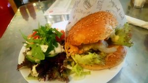 My favorite Burger... Bavarian Fleischkäse with Xtra cheese & Salad... great at Yoyo Foodworld in Berlin