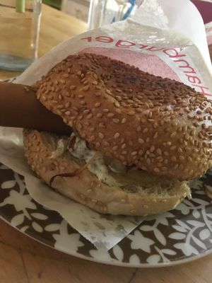 'Hot dog' in a hamburger bun  at Yoyo Foodworld in Berlin