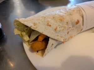 Scampi wrap. Wasn't bad at Yoyo Foodworld in Berlin