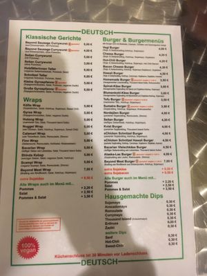 the menu at Yoyo Foodworld in Berlin