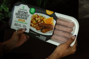Beyond breakfast sausages at Mr. Tofu - Avelo Market in Puebla