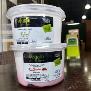 Vegan yogurts at Mr. Tofu - Avelo Market in Puebla