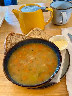 Veg Broth Soup at Spider on a Bicycle in Aboyne