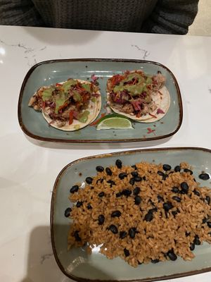BBQ jackfruit tacos — ask for a side of black beans and rice!  at Pure Kitchen in Frisco