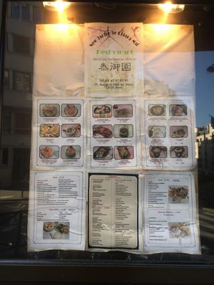 Whole menu  at Jardin De Chiang Mai in Paris