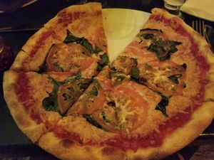 Couldnt wait to taste the vegan pizza! at Di Vino Dante in Puerto Vallarta