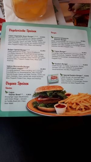 Menue at Miss PeppeR in Niederdorf