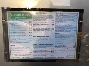 Vegetarian/vegan menu at Reds in Edinburgh