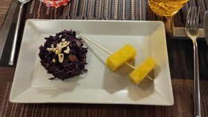 Polenta fritta e cavolo rosso at GingerGi in Padua