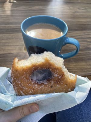 Vegan Munkki and Coffee with Oatly Barista   at Pyynikin Munkkikahvila in Tampere