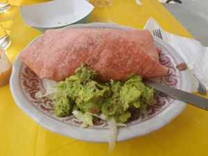 Big fat yummy vegan burrito! Get a veggie burrito minus cheese and sour cream! at Rosita's Restaurant in Barstow