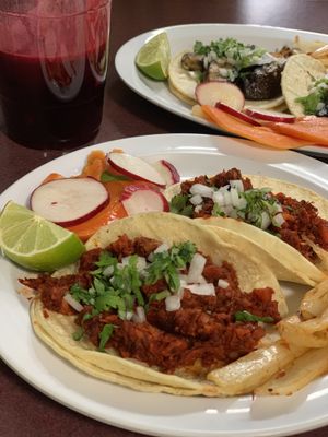 Veggie sausage made from spiced veggies slow cooked  at Taco Temptation in Port Chester