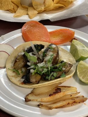 Marinated portobello taco at Taco Temptation in Port Chester