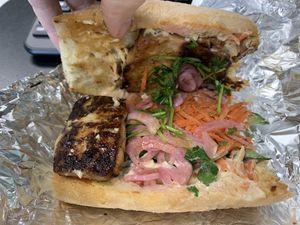 Vegan bahn mi at Kaibur Coffee in Pittsburgh