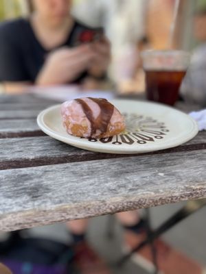75% of my way through the donut  at Kaibur Coffee in Pittsburgh