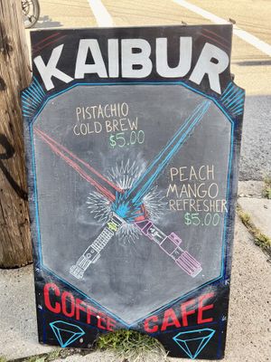 Kaibur sign  at Kaibur Coffee in Pittsburgh