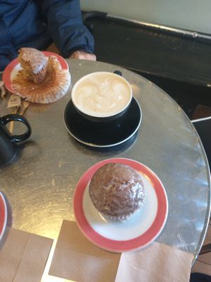 Apple chai icing muffin at Kaibur Coffee in Pittsburgh