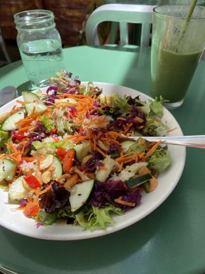 Buddha Belly Bowl and Green Monster Smoothie  at Seedz Cafe in Steamboat Springs