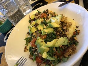 Vegan Creamy Polenta at Seedz Cafe in Steamboat Springs