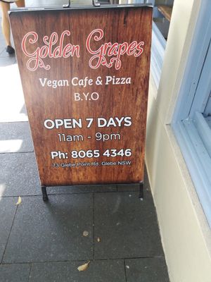 Signage at Golden Grapes in Glebe