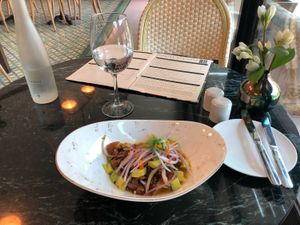 Ceviche de cochayuto at Bidasoa Restaurant at Hotel Bidasoa in Santiago