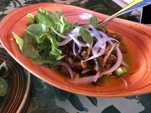 Oil free ceviche at Bidasoa Restaurant at Hotel Bidasoa in Santiago