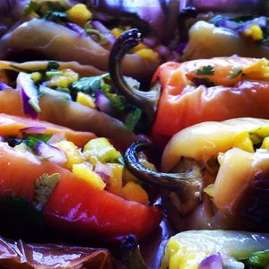 Roasted Peppers.  Great menu!  The owner, Dominique, is fantastic!!!!!  I'm hooked! at La Jardinera in Todos Santos