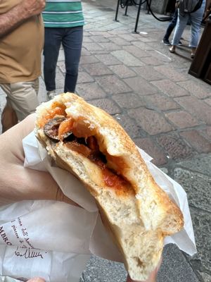 Panzerotto al forno cipolle e olive  at Panzerotti Luini in Milan