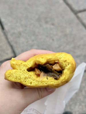 Inside the panzerotti  at Panzerotti Luini in Milan