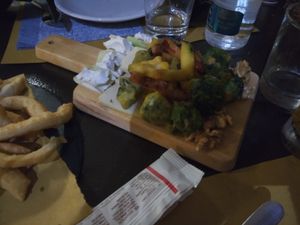 Vegan cheese, polpette with broccoli and potatoes at Taverna dell'Ortica in Trecate