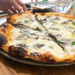 Fungi pizza with truffle oil at Vegano in Newcastle Upon Tyne