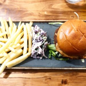 Big kahuna burger with peanut butter and pineapple  at Vegano in Newcastle Upon Tyne