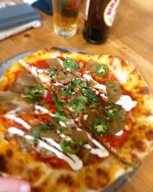 Kebab pizza (special) at Vegano in Newcastle Upon Tyne