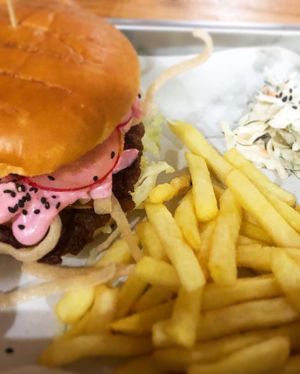 Old boy asian burger  at Vegano in Newcastle Upon Tyne