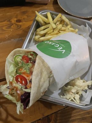Mixed Kebab and truffle fries   at Vegano in Newcastle Upon Tyne