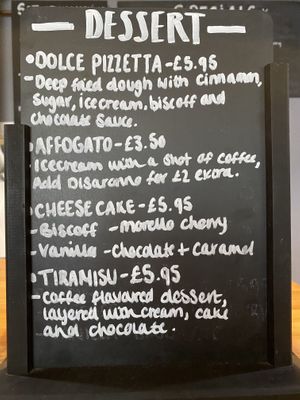 Dessert menu  at Vegano in Newcastle Upon Tyne