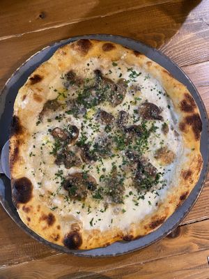 The White Truffle Pizza  at Vegano in Newcastle Upon Tyne