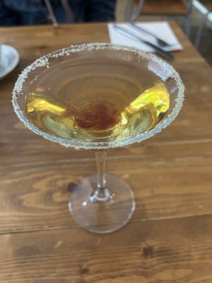 Cherry Bakewell fizz  at Vegano in Newcastle Upon Tyne