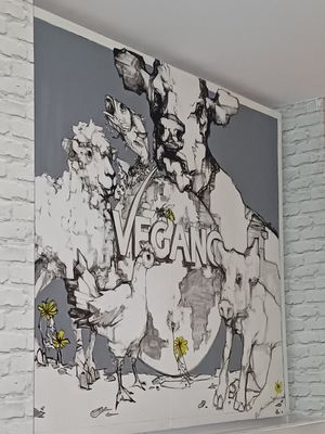 Love the art at Vegano in Newcastle Upon Tyne