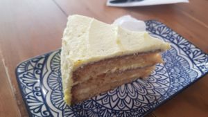 Amalfi lemon cake at Vegano in Newcastle Upon Tyne