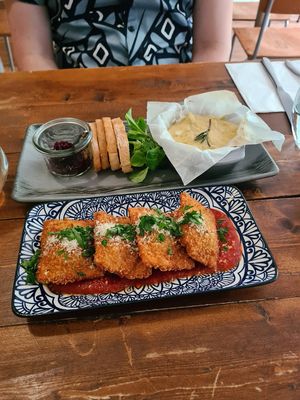 Starters - Camembert and deep fried ravioli at Vegano in Newcastle Upon Tyne